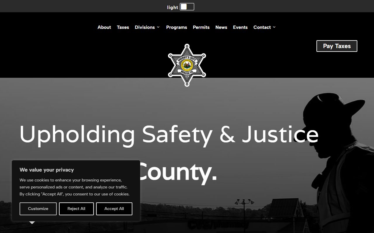 Mercer County sheriff inmate population contact page
